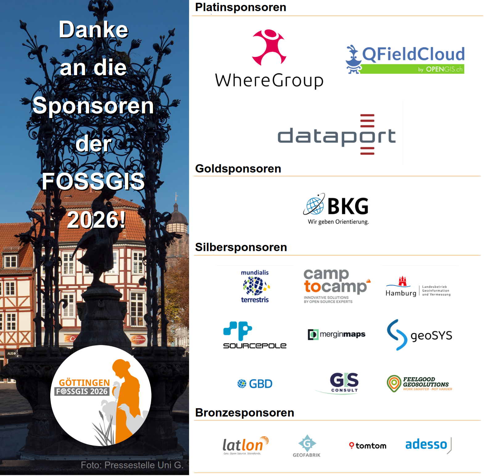 FOSSGIS Konferenz 2026 Sponsoren